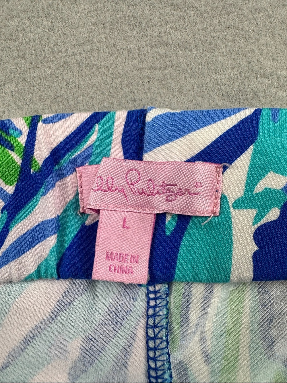 Lilly Pulitzer Georgia May Beach Pant Tropical Palazzo Wide Leg Large Blue Green - Picture 7 of 14